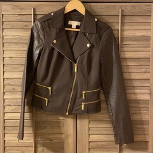 Michael Kors Chocolate Brown Moto Jacket